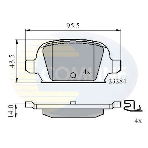 Comline 4 x Rear Brake Pad Set CBP31135