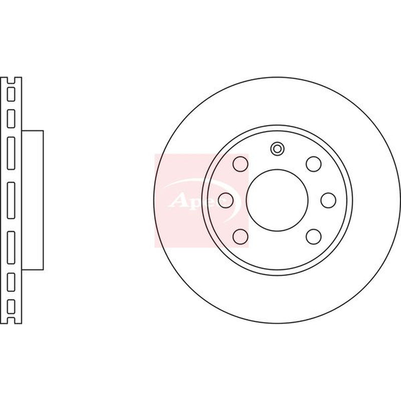 Apec 2 x Vented Front Brake Discs DSK2059