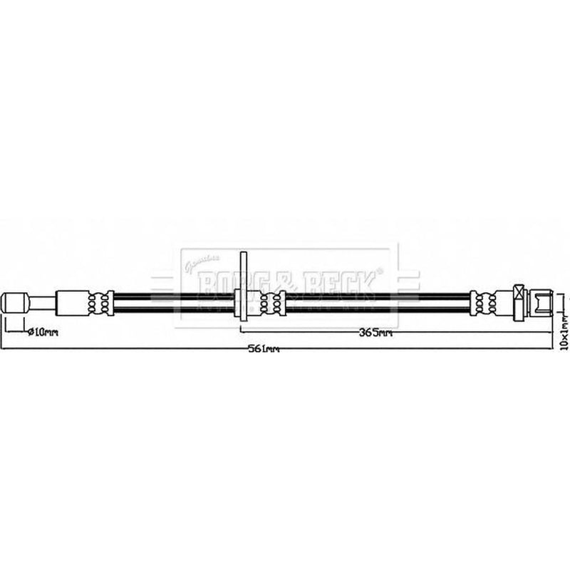 Borg & Beck Brake Hydraulic Hose Line Front Right BBH8197