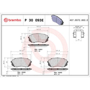 Brembo 4 x Front Brake Pad Set P30093E
