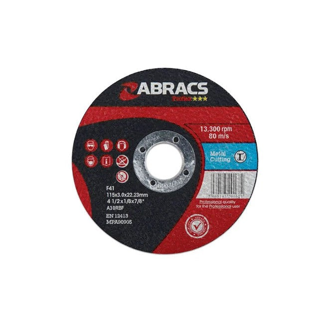 Abracs Flat Cutting Discs x 3.0mm 25pc 100-230mm