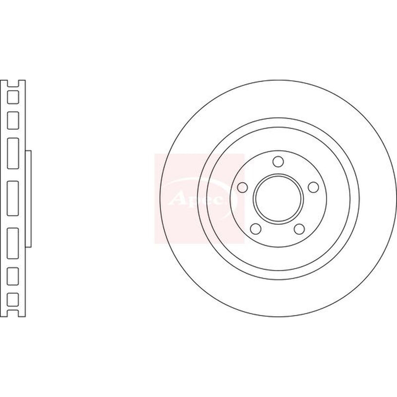 Apec 2 x Vented Rear Brake Discs DSK3306