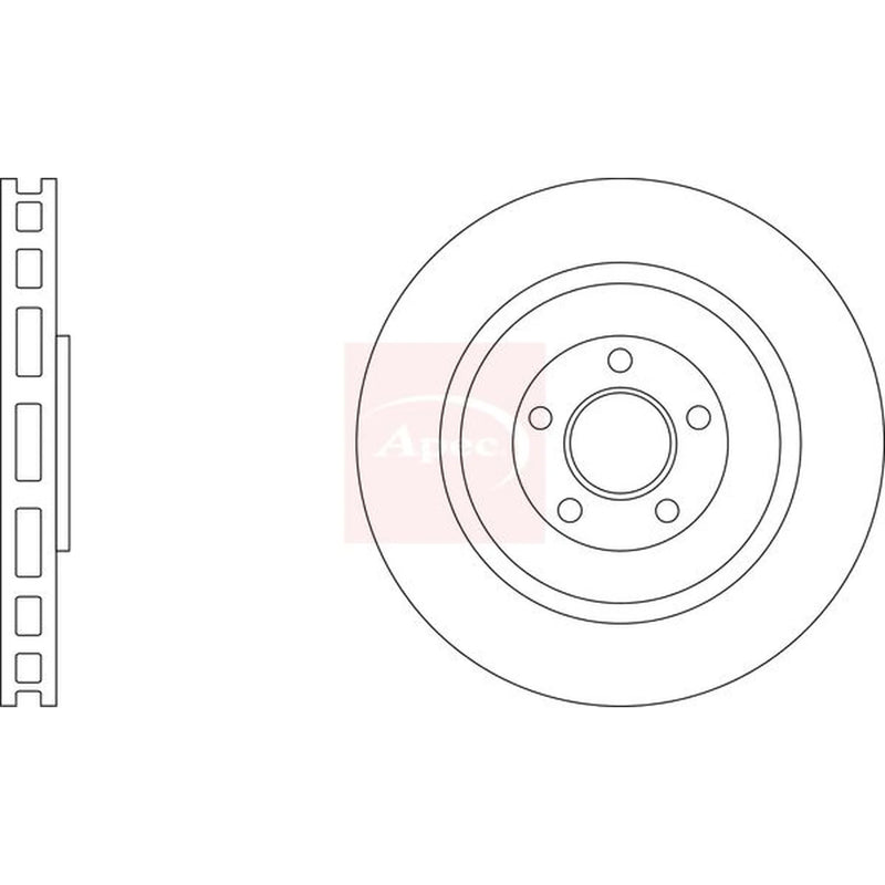 Apec 2 x Vented Rear Brake Discs DSK3306
