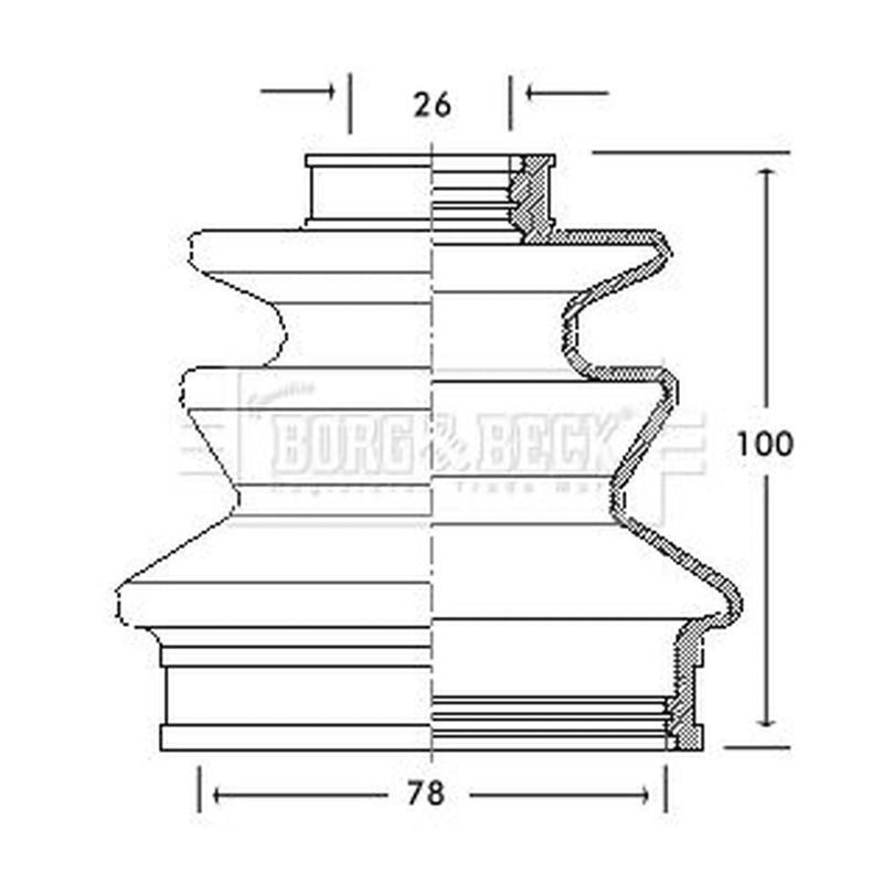 Borg & Beck Drive Shaft Bellow Kit Front Left BCB2106