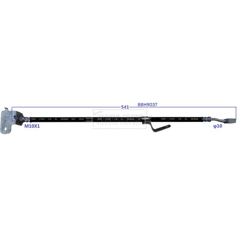 Borg & Beck Brake Hydraulic Hose Line Front Right BBH9037