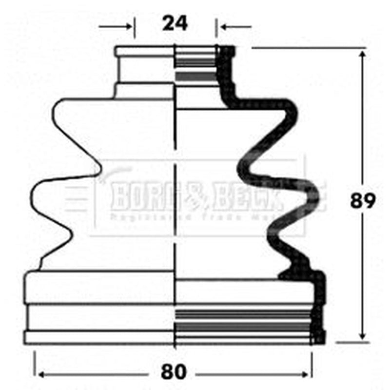 Borg & Beck Drive Shaft Bellow Kit Front Left BCB2824