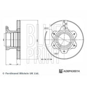 Blue Print 2 x Internally Vented Rear Brake Discs ADBP430014