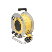 STANLEY® Electrical Open Metal Drum Cable Reel 240V 13A 4-Socket + 2 USB 50m