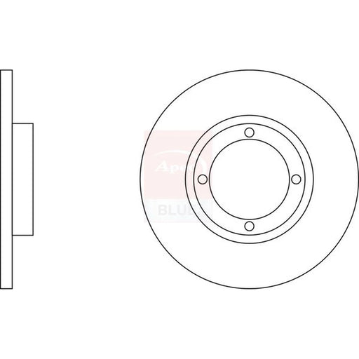 Apec 2 x Solid Front Brake Discs SDK6205