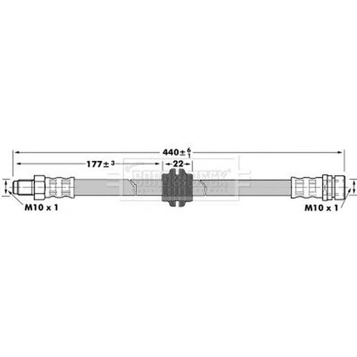 Borg & Beck Brake Hydraulic Hose Line Rear Left BBH6977