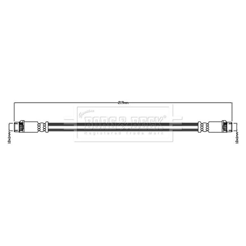 Borg & Beck Brake Hydraulic Hose Line Rear Left BBH8821