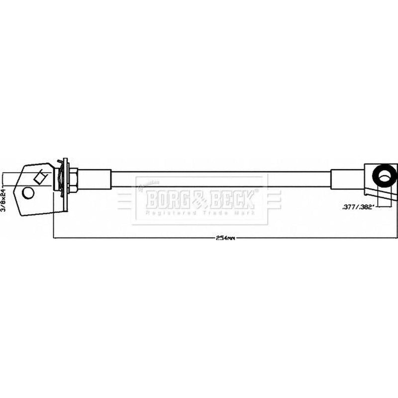 Borg & Beck Brake Hydraulic Hose Line Rear BBH8072