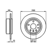 Bosch 2 x Solid Rear Brake Discs 0 986 478 478