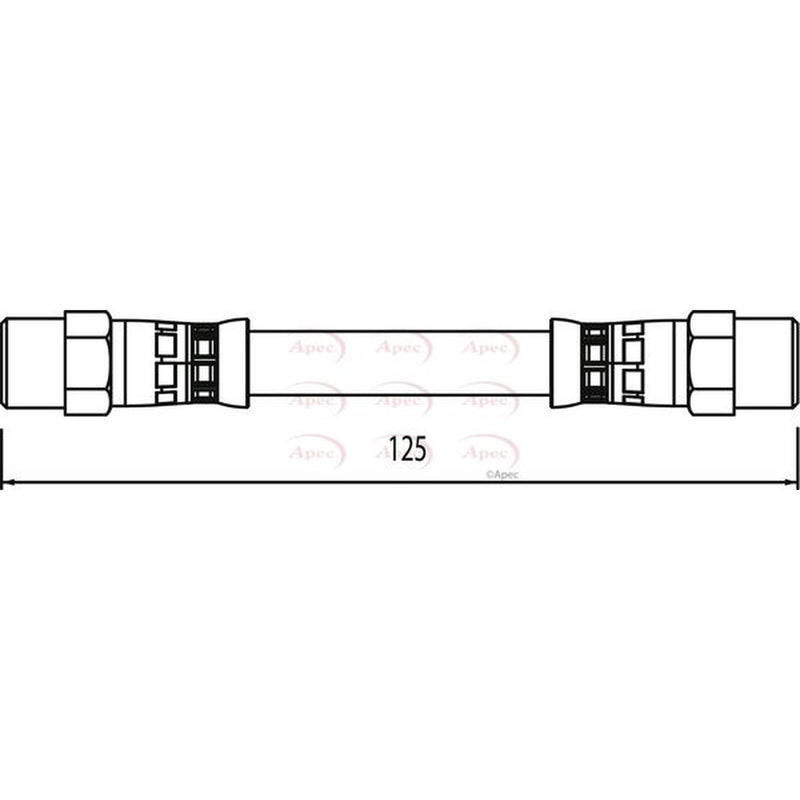 Apec Brake Hydraulic Hose Line Rear Right HOS3955