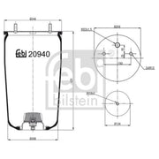 Febi Air Suspension Bellow 260mm 20940