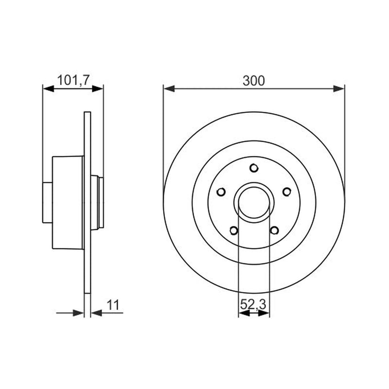 Bosch 2 x Solid Rear Brake Discs 0 986 479 573