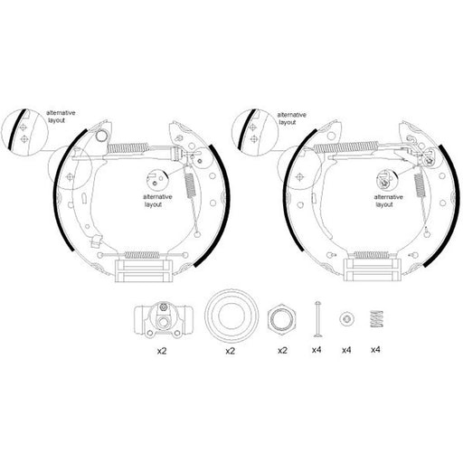 Mintex Brake Shoe Set Axle Kit MSP205
