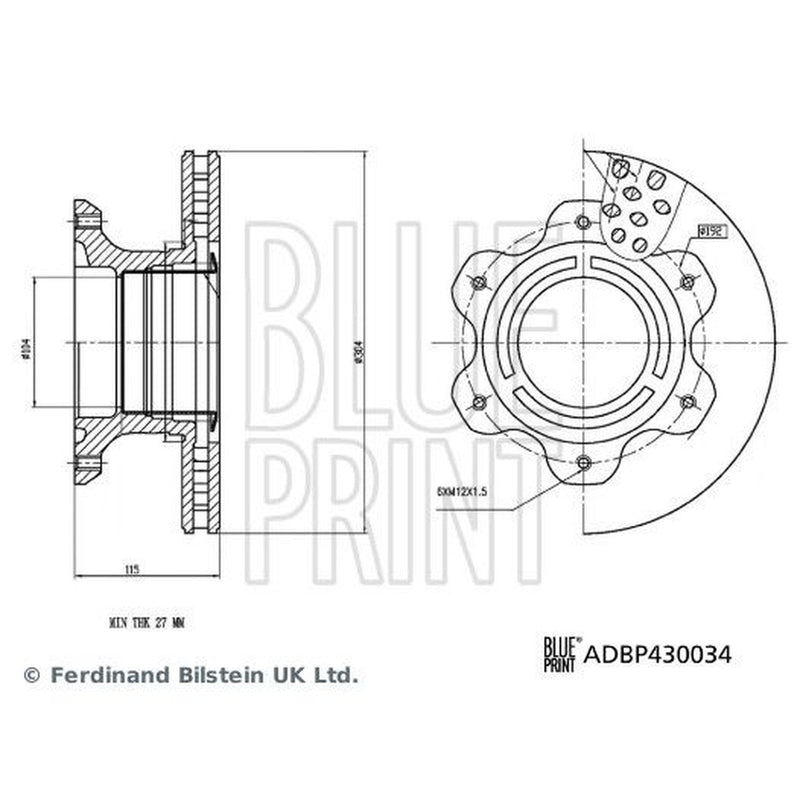 Blue Print 2 x Rear Brake Discs ADBP430034