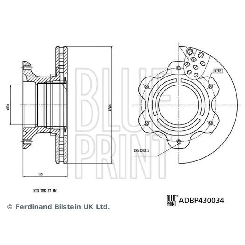Blue Print 2 x Rear Brake Discs ADBP430034