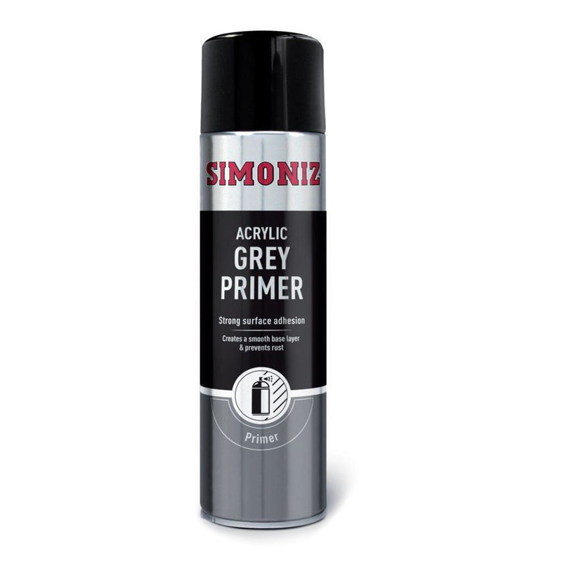 Simoniz Large Grey Primer Acrylic Spray Paint 500ml SIMP11D