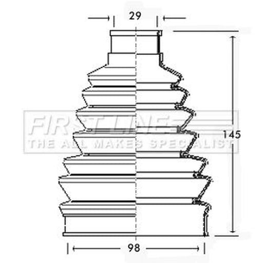 First Line Drive Shaft Bellow Kit Front Left Polychloroprene FCB2284R