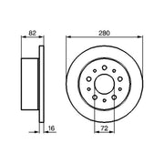 Bosch 2 x Solid Rear Brake Discs 0 986 479 065