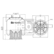 Febi Air Suspension Bellow 257mm 182465
