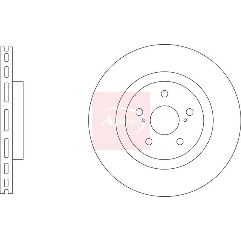 Apec 2 x Vented Front Brake Discs DSK4165