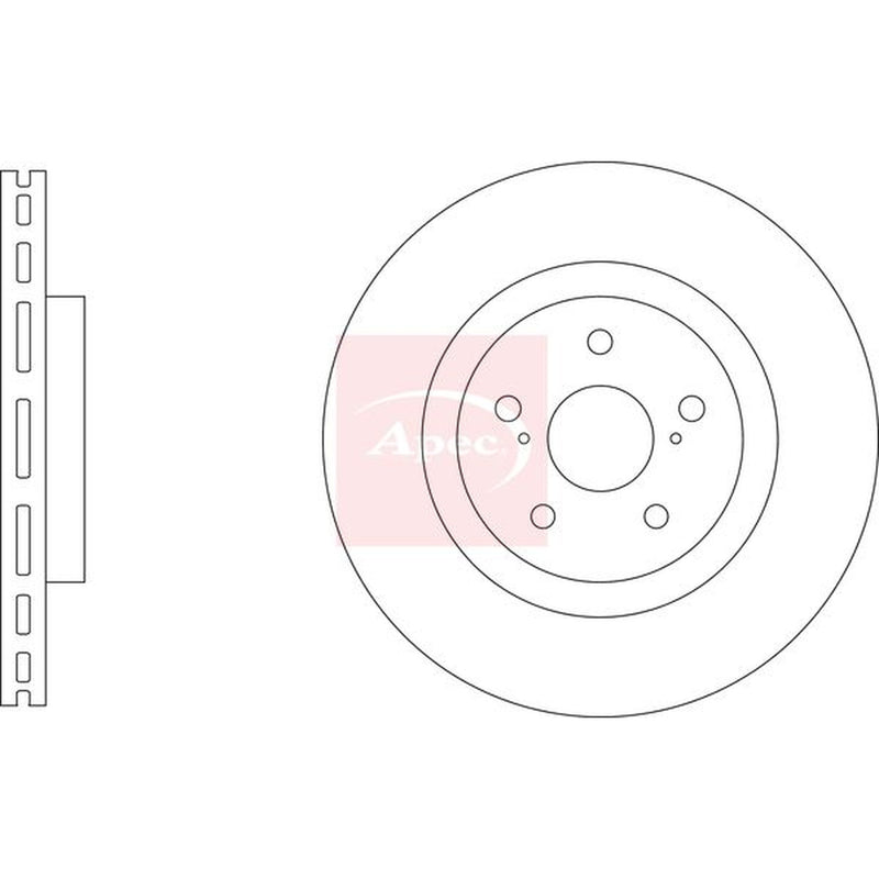 Apec 2 x Vented Front Brake Discs DSK4165