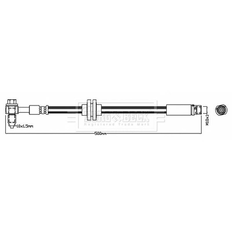 Borg & Beck Brake Hydraulic Hose Line Front Right BBH8711