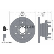 Textar 2 x Solid Front Brake Discs 93095100