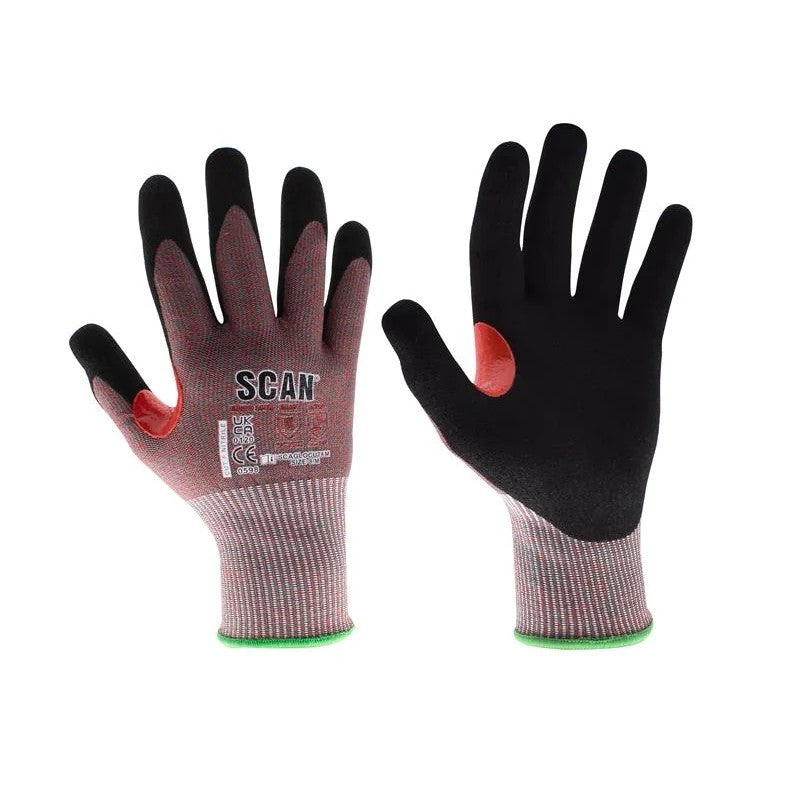 Scan Nitrile Palm Cut F Gloves - L (Size 9) - NJC3258DQ