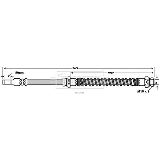 Borg & Beck Brake Hydraulic Hose Line Front Left BBH7824