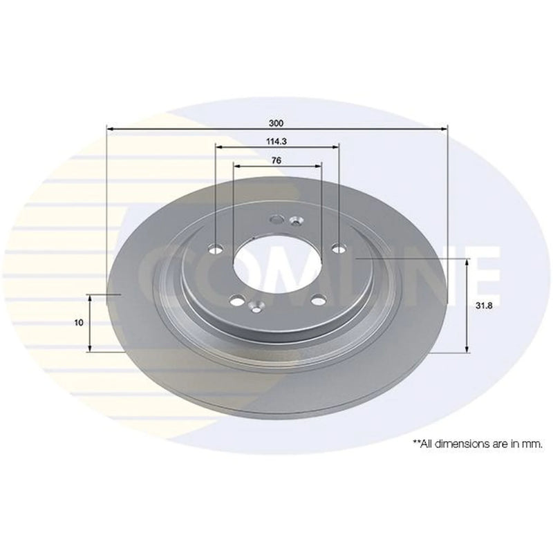 Comline 2 x Solid Rear Brake Discs ADC4058