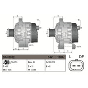 Denso Car Alternator 12V DAN3012