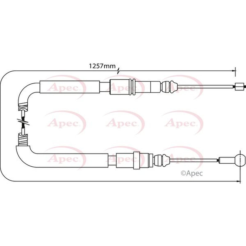 Apec Handbrake Cable Left Rear CAB1057