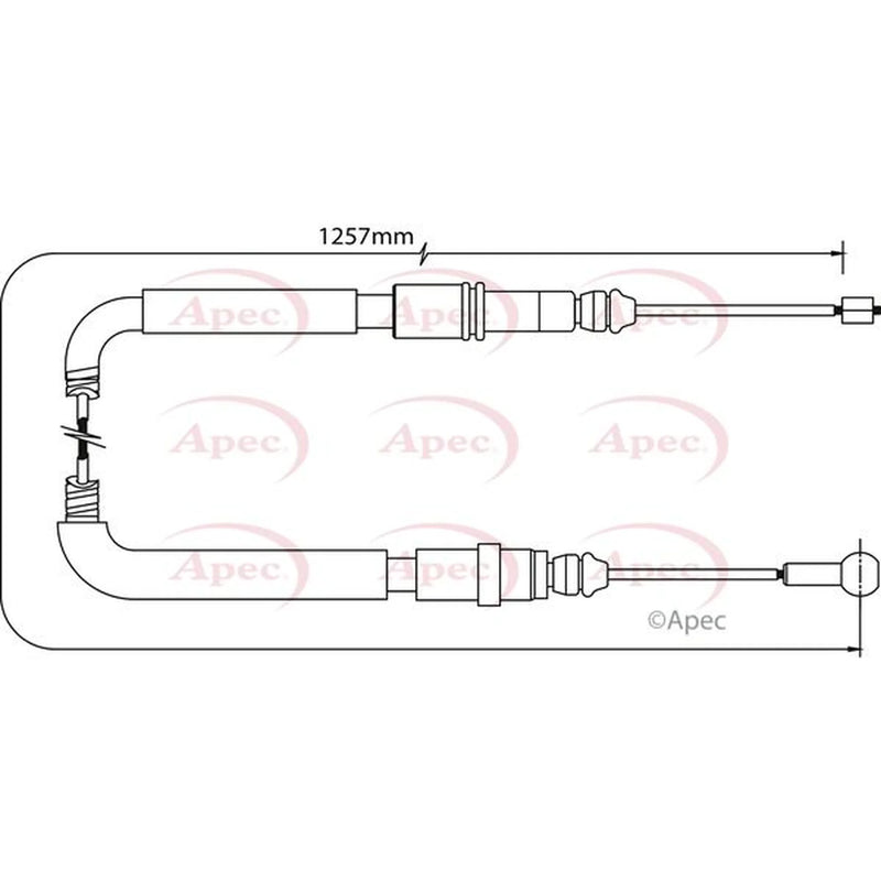 Apec Handbrake Cable Left Rear CAB1057