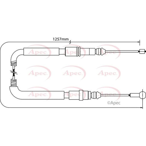 Apec Handbrake Cable Left Rear CAB1057