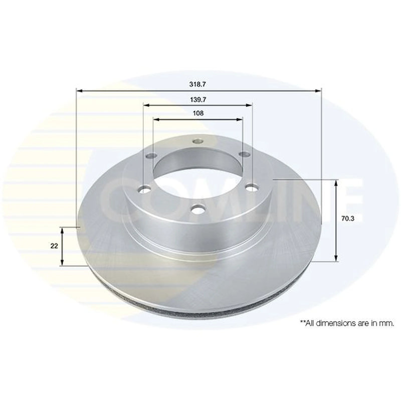 Comline 2 x Internally Vented Front Brake Discs ADC0184V