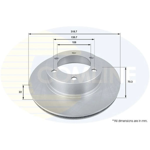 Comline 2 x Internally Vented Front Brake Discs ADC0184V