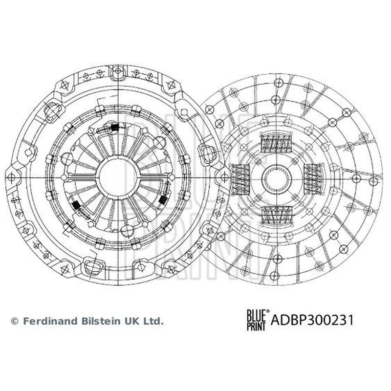 Blue Print Clutch Kit Set 3pc 251mm ADBP300231