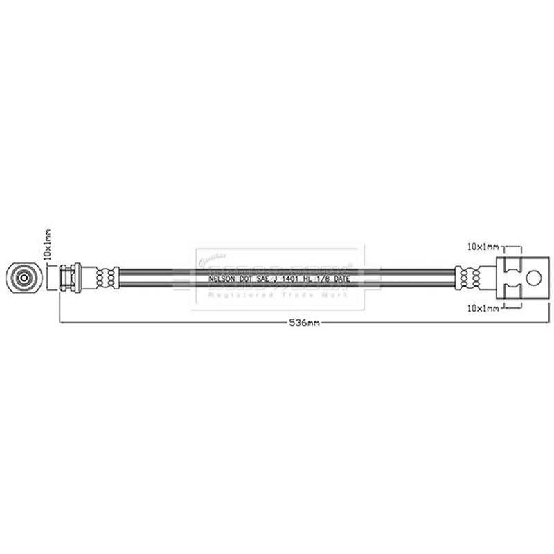 Borg & Beck Brake Hydraulic Hose Line Rear Left BBH7976