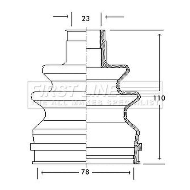 First Line Drive Shaft Bellow Kit Front Left FCB2111