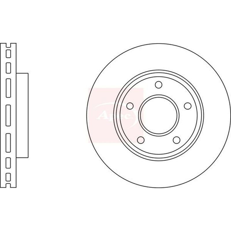 Apec 2 x Vented Front Brake Discs DSK2920
