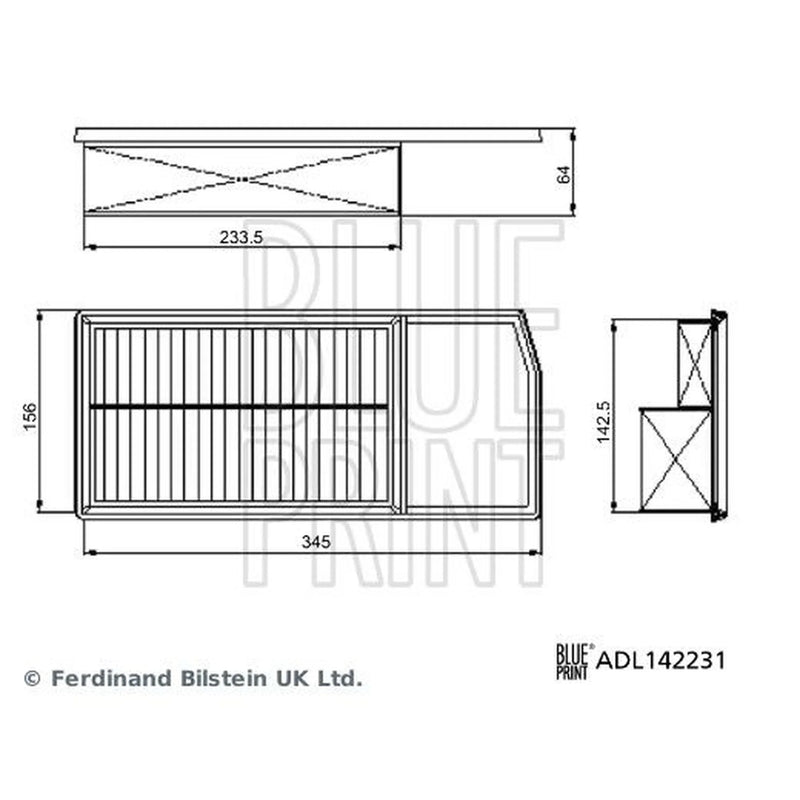 Blue Print Engine Air Filter ADL142231