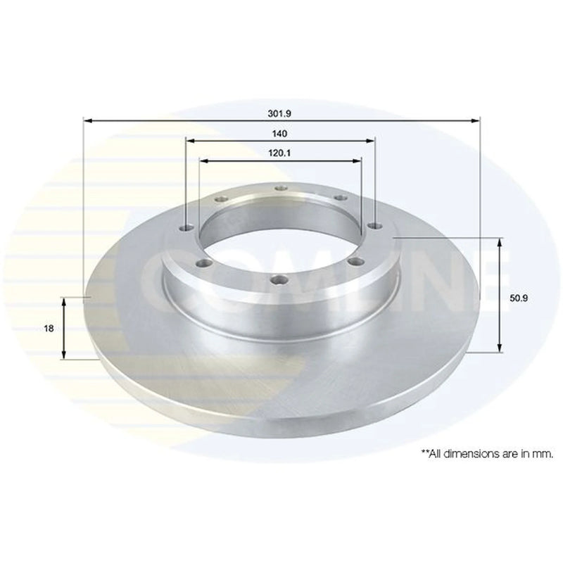 Comline 2 x Solid Rear Brake Discs ADC1598