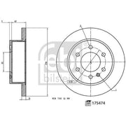 Febi 2 x Solid Rear Brake Discs 175474