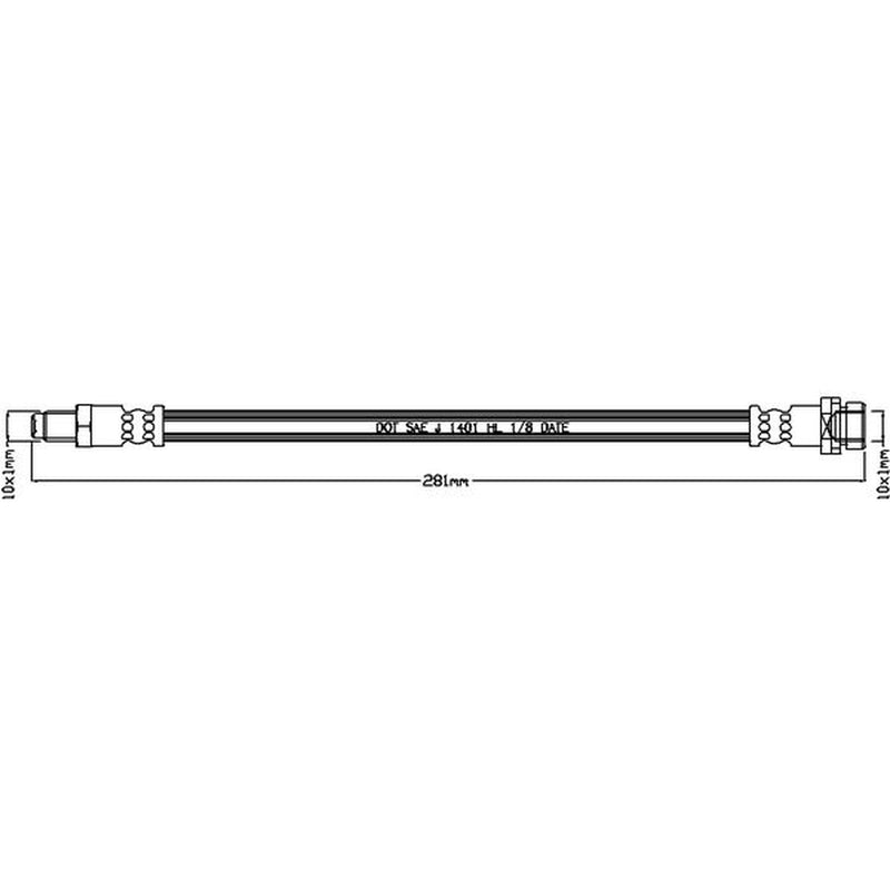 Juratek Brake Hydraulic Hose Line Rear JBH1162