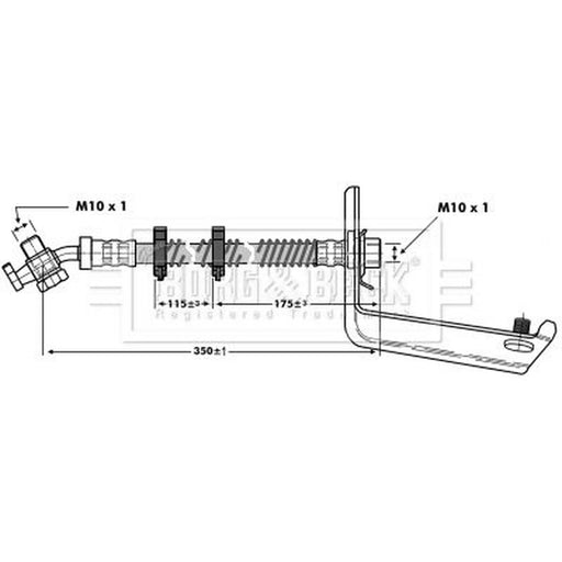 Borg & Beck Brake Hydraulic Hose Line Rear BBH6805