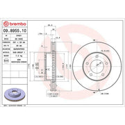 Brembo 2 x Internally Vented Front Brake Discs 09.8955.10